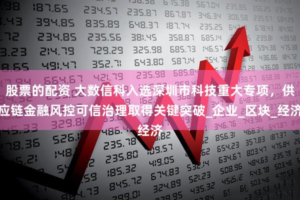 股票的配资 大数信科入选深圳市科技重大专项，供应链金融风控可信治理取得关键突破_企业_区块_经济